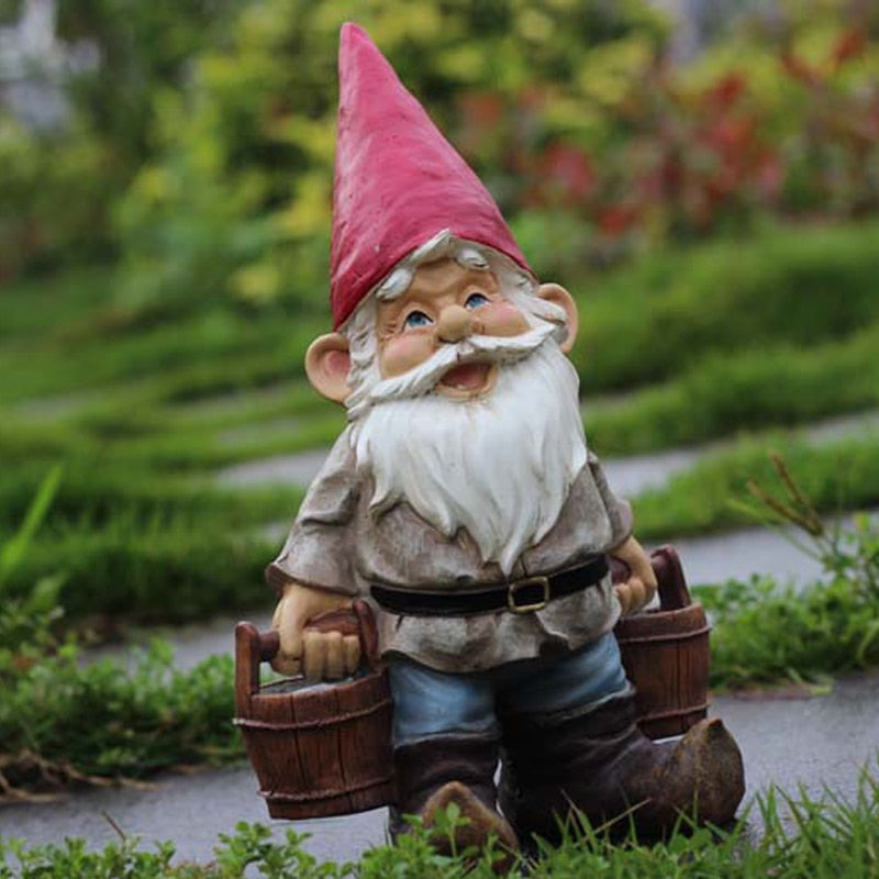 Fred: Garden Gnome Carrying Buckets Of Water - Gnomeshomes 